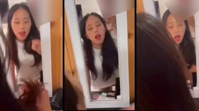 对镜操看她的表情就知道有多浪了，鲍鱼很嫩水多的不像话，来个会操的